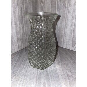 VTG Hoosier Glass Vase 4071 Diamond Pattern Pineapple 5.5" Perfect Cut ~ HG595d